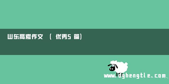 山东高考作文 (优秀5篇)